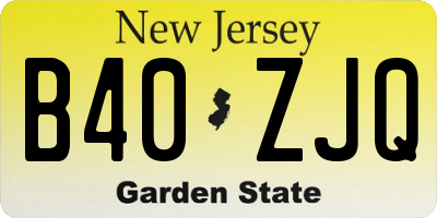 NJ license plate B40ZJQ