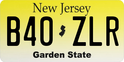 NJ license plate B40ZLR