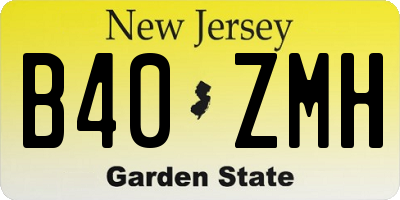 NJ license plate B40ZMH