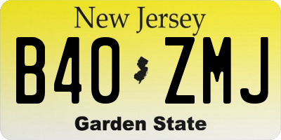 NJ license plate B40ZMJ