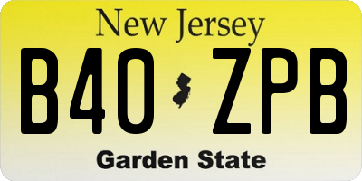 NJ license plate B40ZPB
