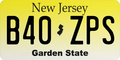 NJ license plate B40ZPS