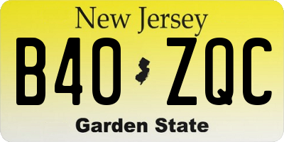 NJ license plate B40ZQC