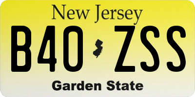 NJ license plate B40ZSS