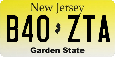 NJ license plate B40ZTA