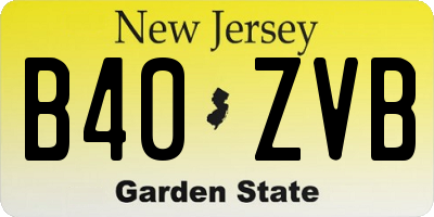 NJ license plate B40ZVB