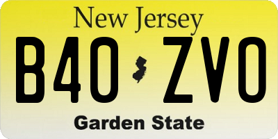 NJ license plate B40ZVO