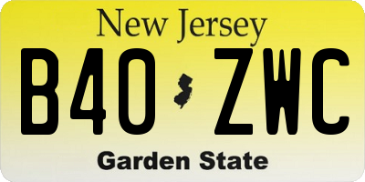 NJ license plate B40ZWC