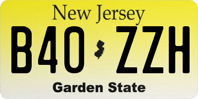 NJ license plate B40ZZH