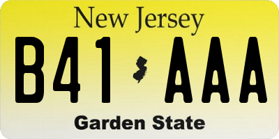 NJ license plate B41AAA