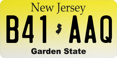 NJ license plate B41AAQ