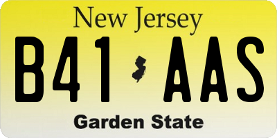 NJ license plate B41AAS
