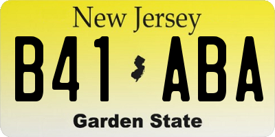 NJ license plate B41ABA