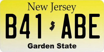 NJ license plate B41ABE