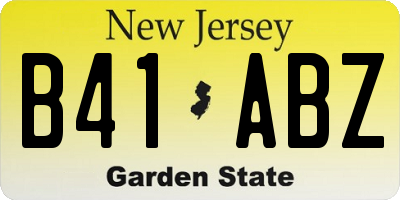 NJ license plate B41ABZ