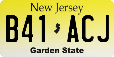 NJ license plate B41ACJ