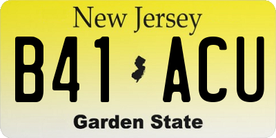 NJ license plate B41ACU