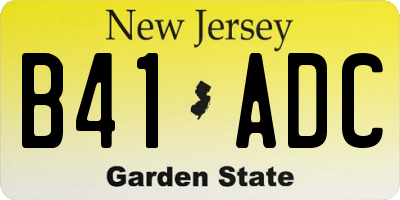 NJ license plate B41ADC