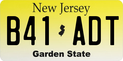 NJ license plate B41ADT