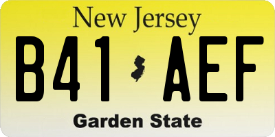 NJ license plate B41AEF