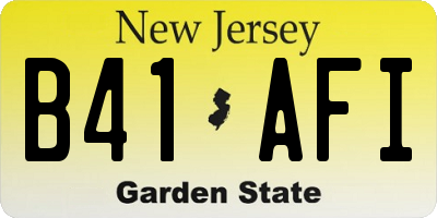 NJ license plate B41AFI