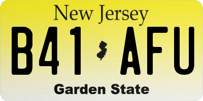 NJ license plate B41AFU