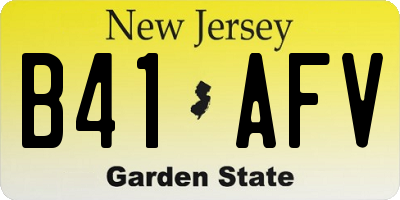 NJ license plate B41AFV