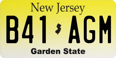 NJ license plate B41AGM