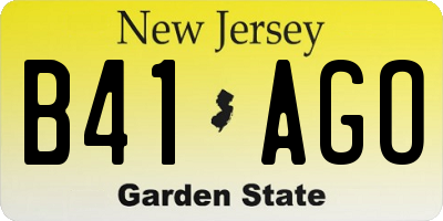 NJ license plate B41AGO