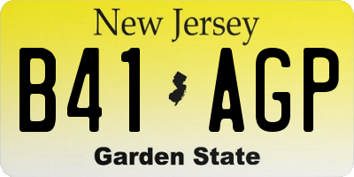 NJ license plate B41AGP