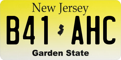 NJ license plate B41AHC