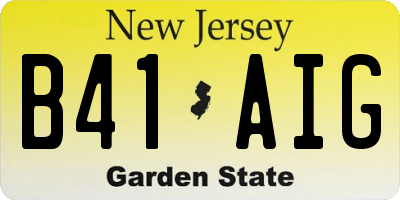 NJ license plate B41AIG
