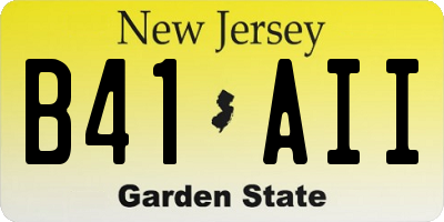 NJ license plate B41AII