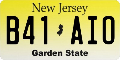 NJ license plate B41AIO