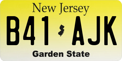 NJ license plate B41AJK