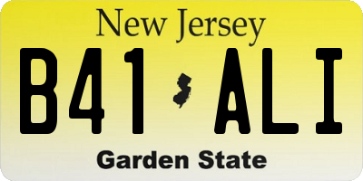 NJ license plate B41ALI