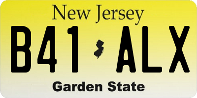 NJ license plate B41ALX