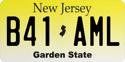 NJ license plate B41AML