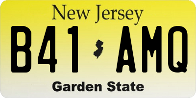 NJ license plate B41AMQ