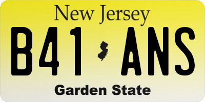 NJ license plate B41ANS