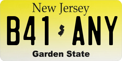 NJ license plate B41ANY