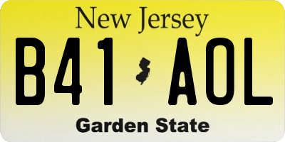 NJ license plate B41AOL