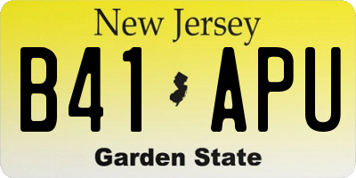 NJ license plate B41APU
