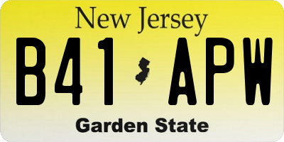 NJ license plate B41APW