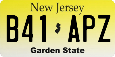 NJ license plate B41APZ