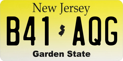 NJ license plate B41AQG
