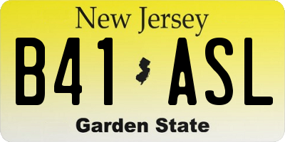 NJ license plate B41ASL