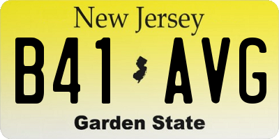 NJ license plate B41AVG