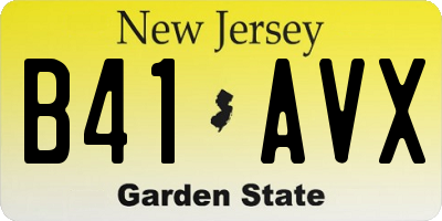 NJ license plate B41AVX