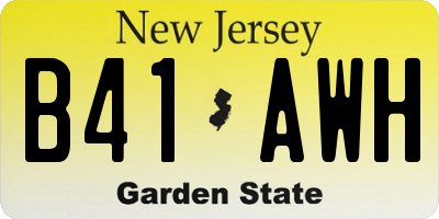 NJ license plate B41AWH